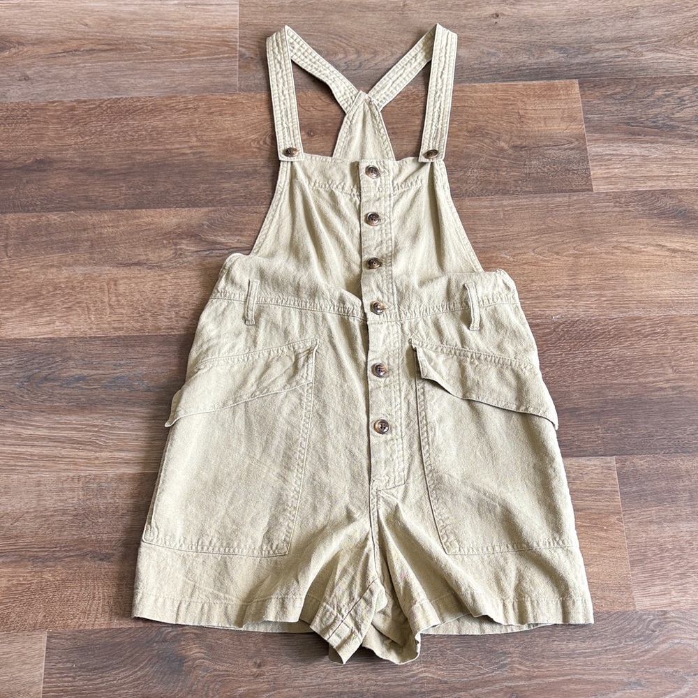 Urban Outfitters Cream Textured Overalls